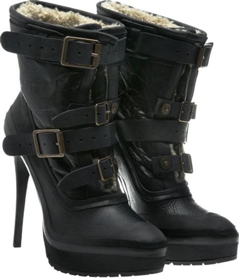 Burberry Prorsum Aviator Shearling Low Platform Boots 